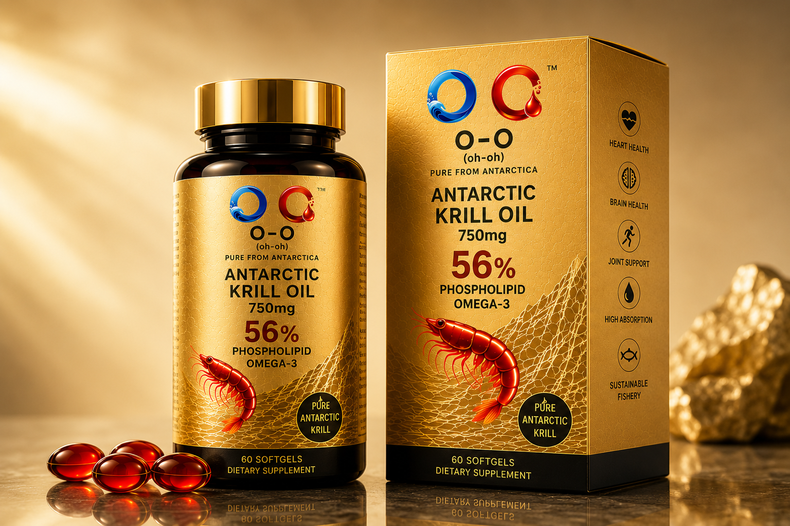 O-O Antarctic Krill Oil 750mg